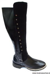 BnW Kozaki skórzane cholewka 43 cm płaski 3,5 cm
