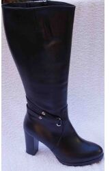 BnW Kozaki ze skóry cholewka 44 cm słupek 8,5 cm