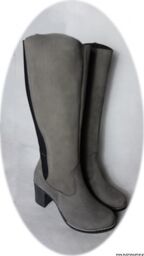 BnW Kozaki damskie szare słupek 7,5 cm