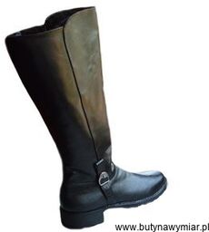 BnW Kozaki ze skóry cholewka 45 cm płaski 3 cm