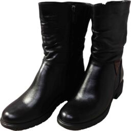 BnW Kozaki ze skóry licowej czarne damskie