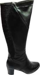 BnW Kozaki skórzane czarne damskie