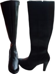 BnW Kozaki skórzane czarne damskie