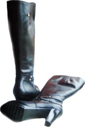 BnW Kozaki skórzane czarne damskie