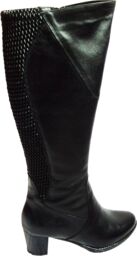 BnW Kozaki skórzane czarne damskie