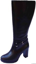 BnW Kozaki ze skóry cholewka 50 cm słupek 8,5 cm