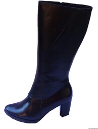 BnW Kozaki ze skóry cholewka 50 cm słupek 7 cm