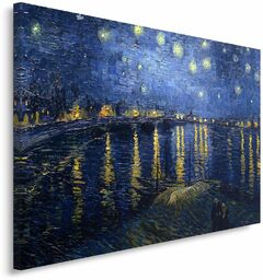 Obraz na płótnie, Reprodukcja obrazu V. van Gogha gwiaździsta noc 120x80