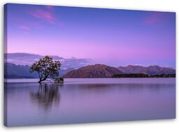 Obraz na płótnie, Drzewo na jeziorze krajobraz 120x80