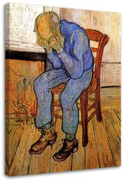 Obraz na płótnie, Stary człowiek w smutku - V. van Gogh reprodukcja 60x90