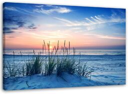 Obraz na płótnie, Plaża morze trawy 100x70