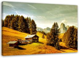 Obraz na płótnie, Domek w górach pejzaż natura 60x40