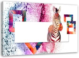Obraz na płótnie, Kolorowa zebra abstrakcja dla dziecka 100x70