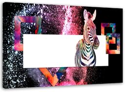 Obraz na płótnie, Kolorowa zebra abstrakcja dla dzieci 100x70