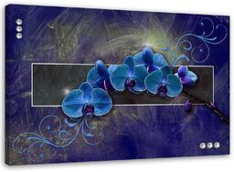 Obraz na płótnie, Orchidea kwiaty abstrakcja niebieski 60x40