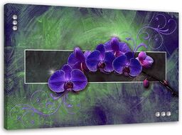 Obraz na płótnie, Orchidea zen spa 3d fioletowy 100x70