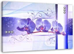 Obraz na płótnie, Orchidea filoletowy kwiat abstrakcja 120x80