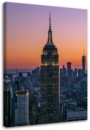 Obraz na płótnie, Empire State Building o zachodzie słońca 70x100