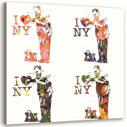 Obraz na płótnie, Mural Banksy I love New York kolaż 1-częsciowy 30x30