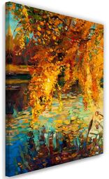 Obraz na płótnie, Malowana jesień nad jeziorem 40x60