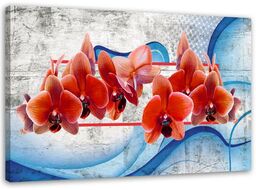 Obraz na płótnie, Kwiaty czerwonej orchidei 100x70