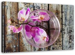 Obraz na płótnie, Orchidea na tle desek 100x70