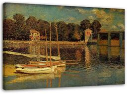 Obraz na płótnie, Most w Argenteuil - C. Monet reprodukcja 100x70