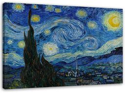Obraz na płótnie, Gwiaździsta noc - V. van Gogh reprodukcja 60x40