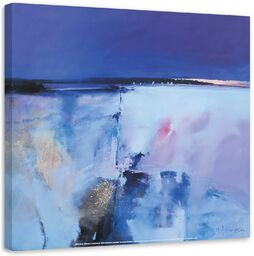 Obraz na płótnie, Akwarelowy niebieski pejzaż 30x30