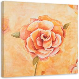 Obraz na płótnie, Pomarańczowa róża z bliska 30x30