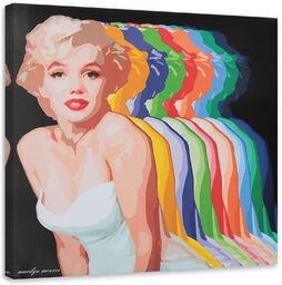 Obraz na płótnie, Marilyn Monroe z kolorowymi cieniami 30x30
