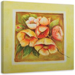 Obraz na płótnie, Sześć różowych kwiatów 40x40