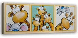 Obraz na płótnie, Żyrafa i mysz 150x50