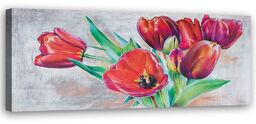 Obraz, Bukiet czerwonych tulipanów 90x30