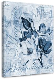 Obraz na płótnie, Magnolie na niebieskim pergaminie - Andrea Haase 70x100