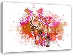 Obraz na płótnie, Kolorowa zebra watercolor - Andrea Haase 100x70