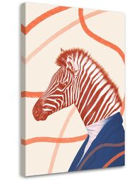 Obraz na płótnie, Zebra Pomarańczowy Zwierzę Abstrakcja - Bryantama Art 40x60