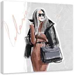 Obraz na płótnie, Kobieta Jesień Moda Spacer - Irina Sadykova 30x30