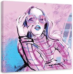 Obraz na płótnie, Róż Retro Kobieta Moda - Irina Sadykova 60x60