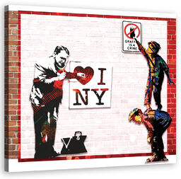 Obraz na płótnie, Banksy I love New York 40x40