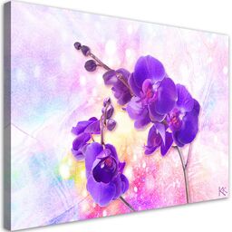 Obraz na płótnie, Fioletowy kwiat orchidei 90x60