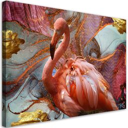Obraz na płótnie, Różowy flaming abstrakcja 120x80