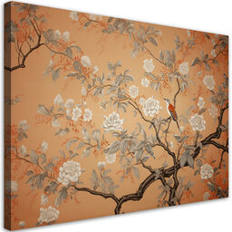 Obraz na płótnie, Ptak Drzewo Chinoiserie 120x80