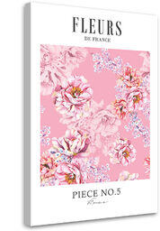 Obraz na płótnie, Różowe kwiaty piwonii Shabby Chic 70x100