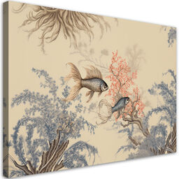 Obraz na płótnie, Ryby feng shui boho 120x80