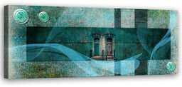 Obraz na płótnie, Turkusowa abstrakcja 120x40