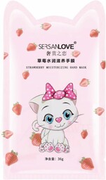 Maska pielęgnująca dłonie w postaci nasączonych rękawiczek z ekstraktem z truskawek, SERSANLOVE Strawberry Moisturizing Hand Mask