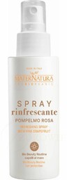 Odświeżający spray do włosów i ciała z różowym grejpfrutem, idealny w trakcie i po opalaniu, MaterNatura