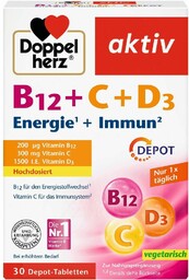 Witaminy B12 + C + D3, Doppelherz, 30 tabletek