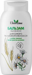 Balsam odbudowujący do włosów suchych i łamliwych, z olejkiem pszenicznym i ekstraktem z rumianku, Ekoline, 400ml